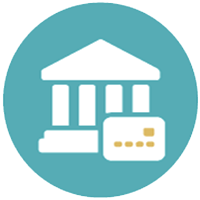 Families open bank accounts icon